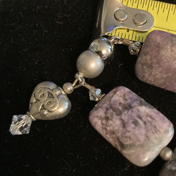 Geneva Amethyst cabochon gemstone magnetic watch - Picture 4 of 10